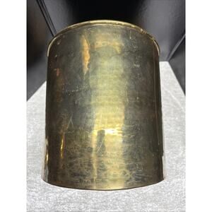 Large Vintage Brass Hammered Planter Flower Pot Patina 11 1/4” Tall & Diameter